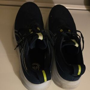 Asics Men's Black and Neon Yellow Athletic Shoes